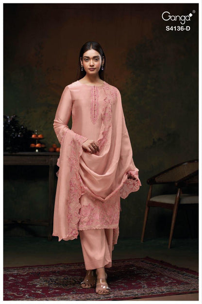 Iniya 4136 Ganga Bemberg Silk Salwar Suits Manufacturer Ahmedabad