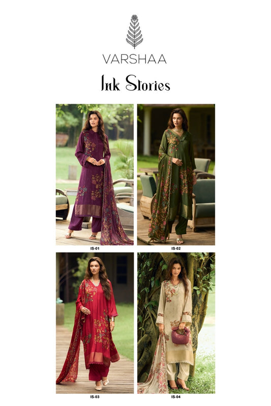 Ink Stories Varshaa Viscose Muslin Pant Style Suits Supplier Gujarat