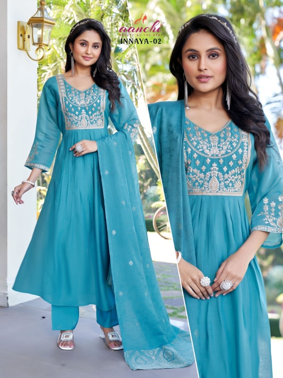 Innaya Aanchi Chanderi Readymade Anarkali Suits Manufacturer Ahmedabad