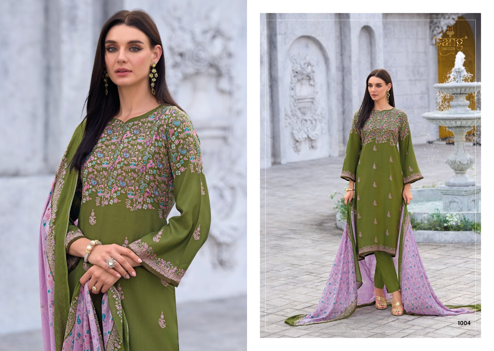 Innaya Rang Fashion Pure Viscose Muslin Pant Style Suits Exporter
