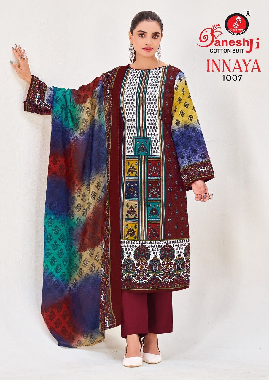 Innaya Vol 1 Ganeshji Cotton Dress Material Supplier Gujarat