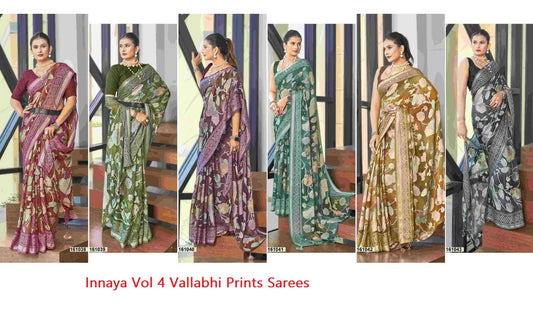 Innaya Vol 4 Vallabhi Prints Brasso Sarees Wholesaler Ahmedabad