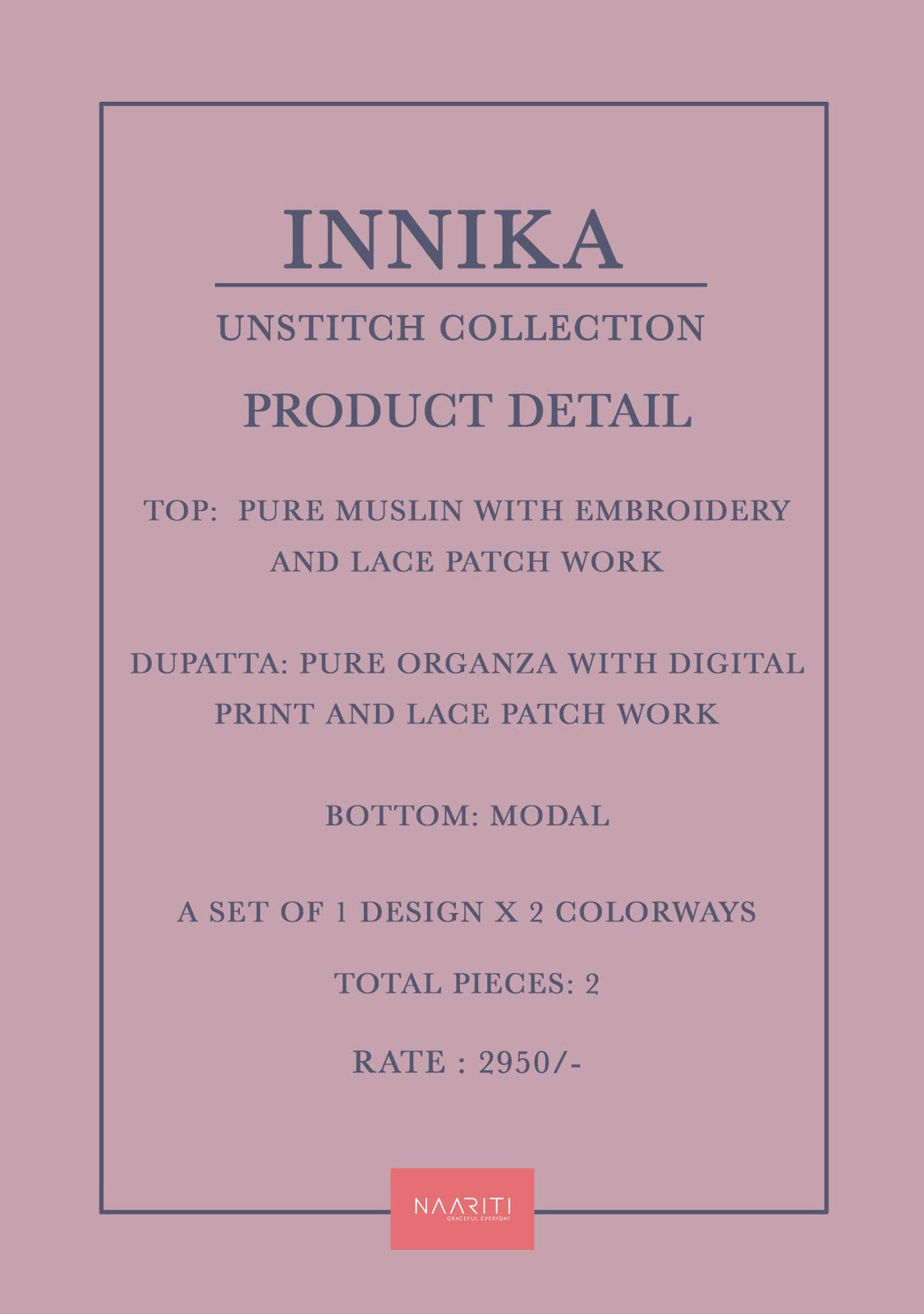 Innika Naariti Muslin Pant Style Suits Supplier India