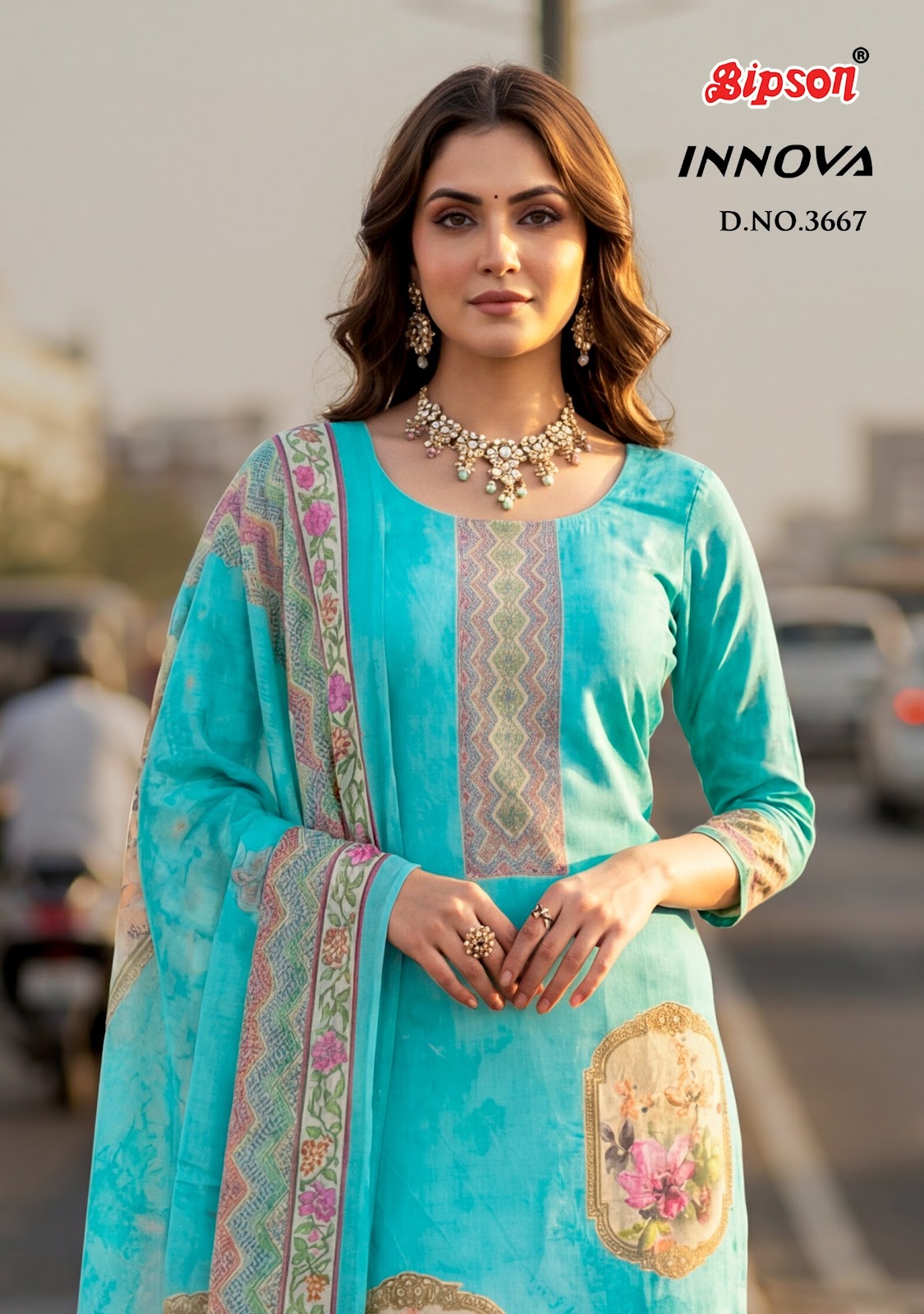 Innova 3667 Bipson Prints Pure Cotton Pant Style Suits Exporter India