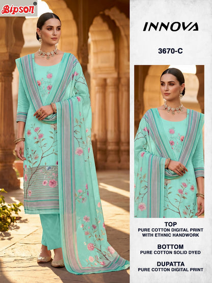 Innova 3670 Bipson Prints Pure Cotton Pant Style Suits Wholesale Price