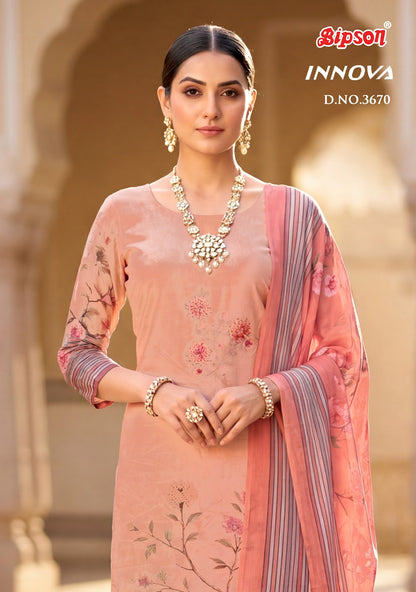 Innova 3670 Bipson Prints Pure Cotton Pant Style Suits Wholesale Price