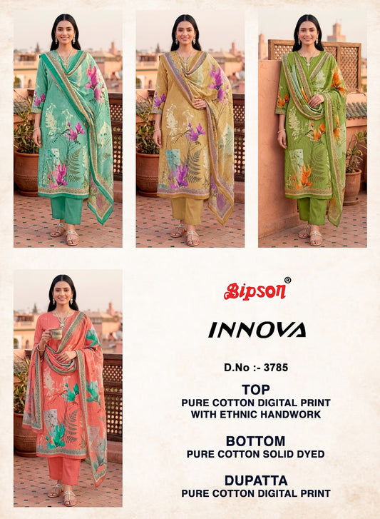Innova 3785 Bipson Prints Cotton Pant Style Suits Exporter Ahmedabad