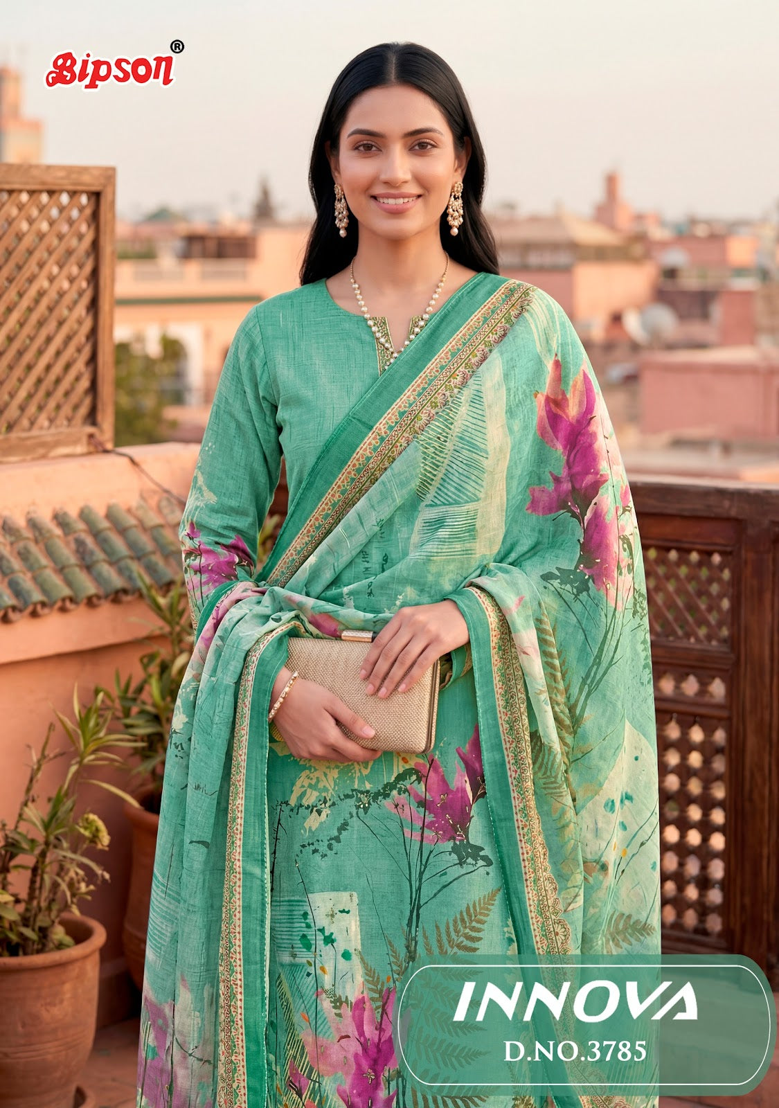 Innova 3785 Bipson Prints Cotton Pant Style Suits Exporter Ahmedabad