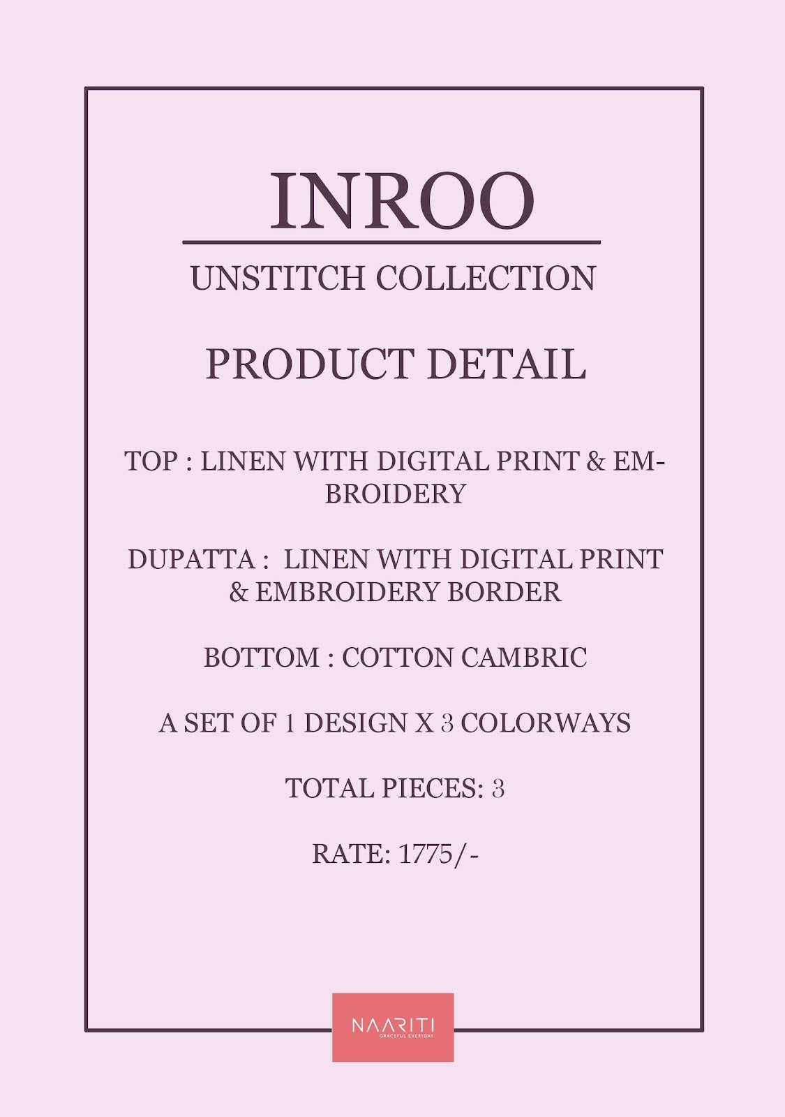 Inroo Naariti Linen Pant Style Suits Exporter Ahmedabad