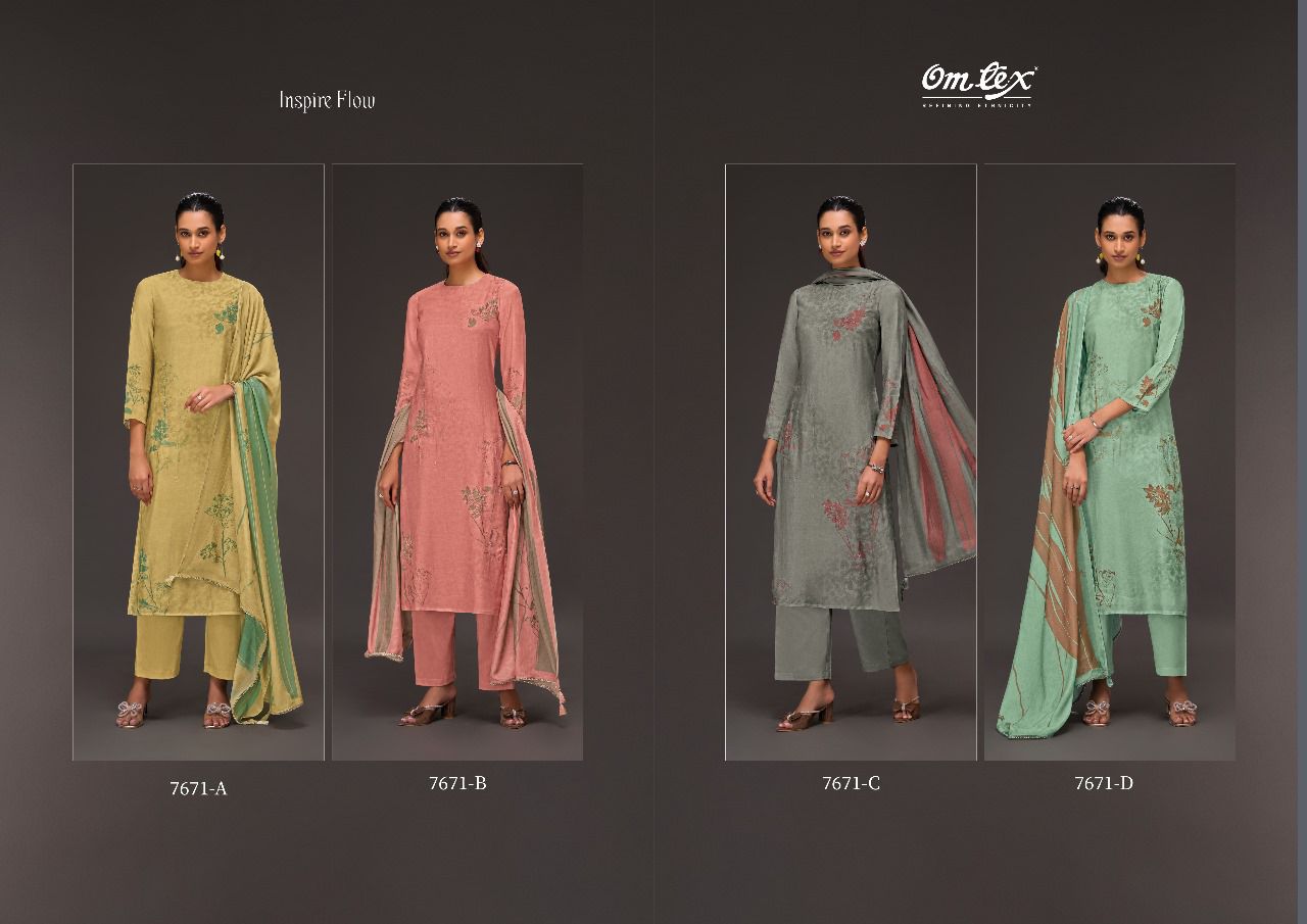 Inspire Flow Omtex Silk Pant Style Suits Wholesaler