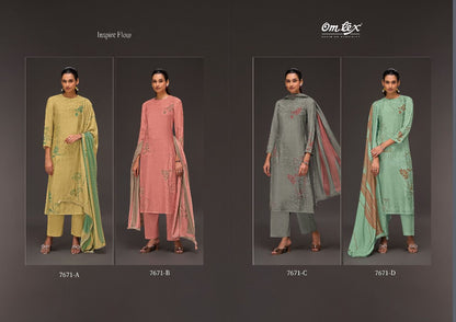 Inspire Flow Omtex Silk Pant Style Suits Wholesaler