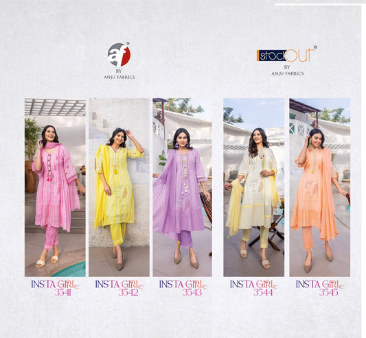Insta Girl Vol 5 Af Mal Cotton Readymade Pant Style Suits