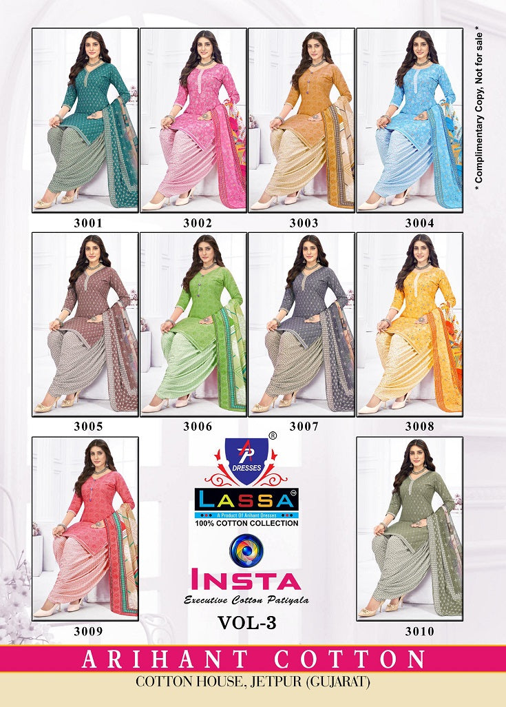Insta Vol 3 Arihant Cotton Patiyala Style Suits Wholesale Price