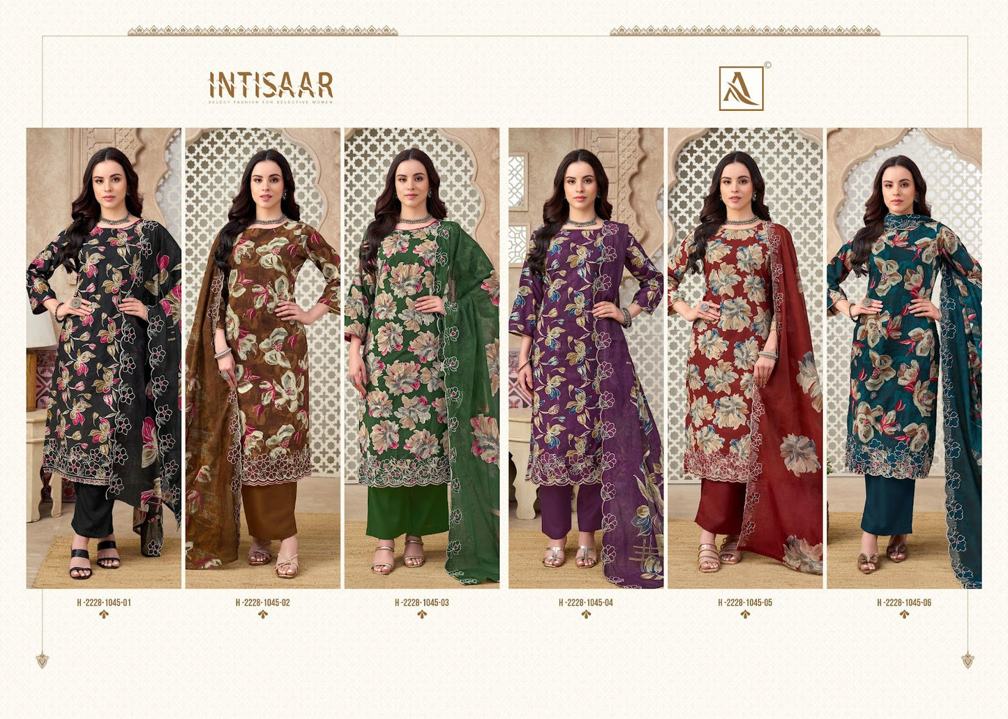 Intisaar Alok Cambric Cotton Karachi Salwar Suits Exporter
