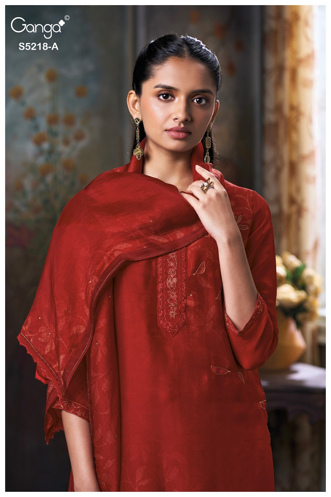 Invika S5218 Ganga Bemberg Silk Plazzo Style Suits Wholesaler Ahmedabad