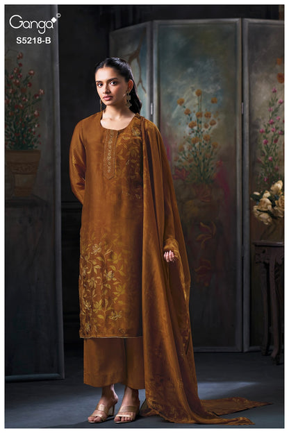 Invika S5218 Ganga Bemberg Silk Plazzo Style Suits Wholesaler Ahmedabad