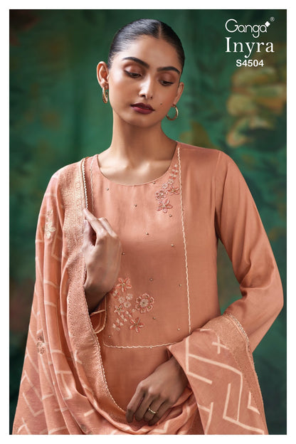 Inyra 4504 Ganga Mul Plazzo Style Suits Supplier Gujarat