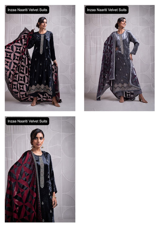 Inzaa Naariti Velvet Suits Wholesaler Ahmedabad