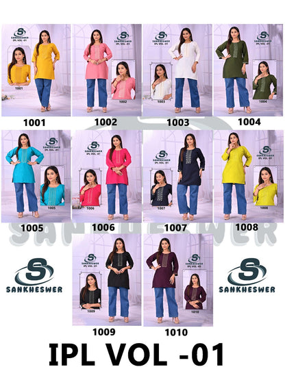 Ipl Vol 1 Sankheswer Vatican Short Kurtis Supplier