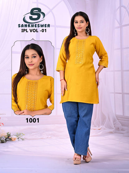 Ipl Vol 1 Sankheswer Vatican Short Kurtis Supplier