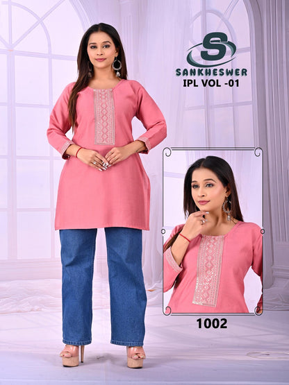 Ipl Vol 1 Sankheswer Vatican Short Kurtis Supplier