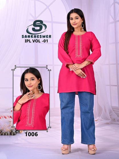 Ipl Vol 1 Sankheswer Vatican Short Kurtis Supplier