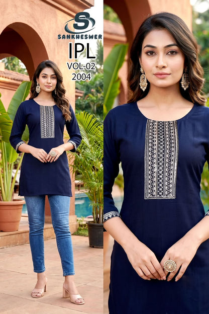 Ipl Vol 2 Sankheswer Vatican Short Kurtis Supplier Gujarat