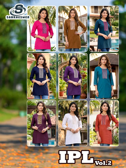 Ipl Vol 2 Sankheswer Vatican Short Kurtis Supplier Gujarat