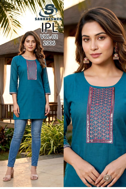 Ipl Vol 2 Sankheswer Vatican Short Kurtis Supplier Gujarat