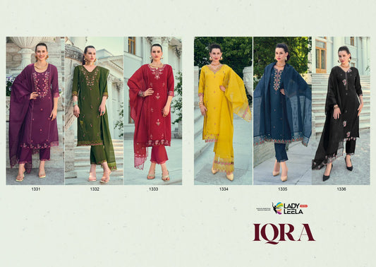 Iqra Ladyleela Viscose Silk Readymade Pant Style Suits Supplier Ahmedabad