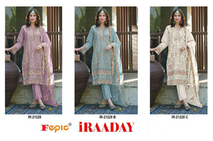 Ir 21228 Iraaday Fepic Organza Pakistani Salwar Suits Manufacturer