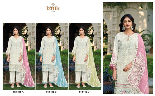 Ir 5115 Iznik Pakistani Salwar Suits Wholesaler