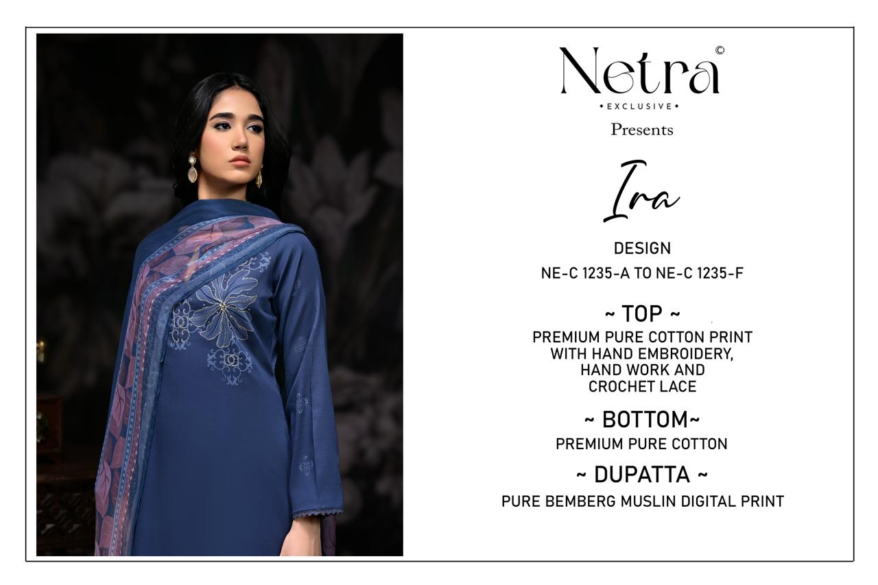 Ira Netra Pure Cotton Pant Style Suits Wholesaler Gujarat