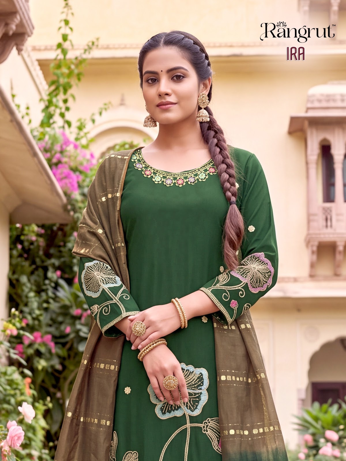 Ira Rangrut Banwery Roman Silk Readymade Pant Style Suits Wholesale Price