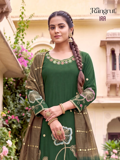 Ira Rangrut Banwery Roman Silk Readymade Pant Style Suits Wholesale Price