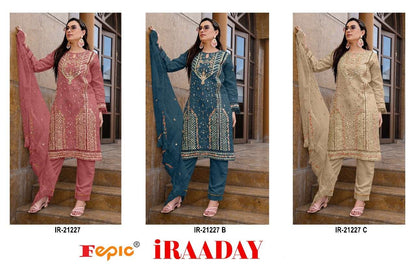 Iraaday 21227 Fepic Organza Pakistani Salwar Suits Wholesaler Ahmedabad