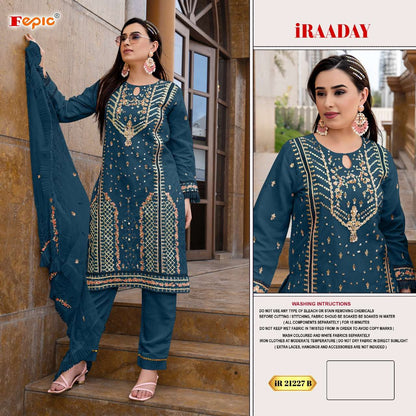Iraaday 21227 Fepic Organza Pakistani Salwar Suits Wholesaler Ahmedabad