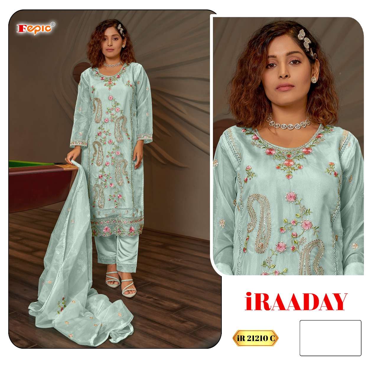 Iraaday Ir 21210 Fepic Organza Pakistani Salwar Suits Wholesaler Ahmedabad