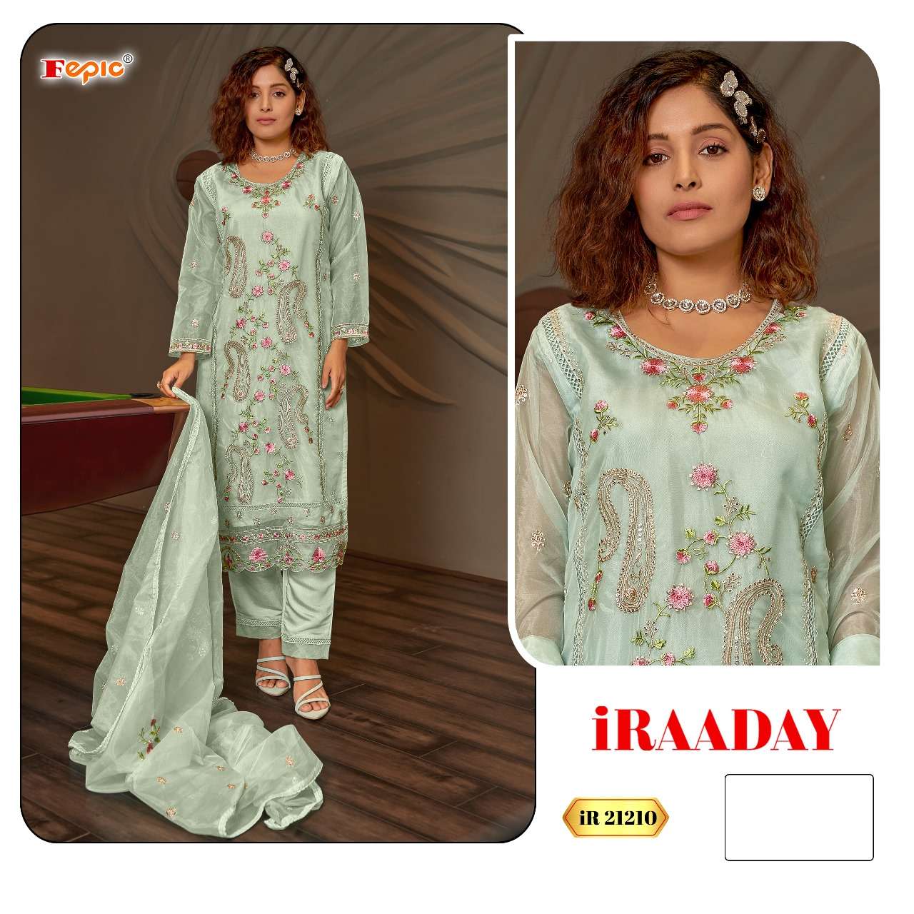 Iraaday Ir 21210 Fepic Organza Pakistani Salwar Suits Wholesaler Ahmedabad
