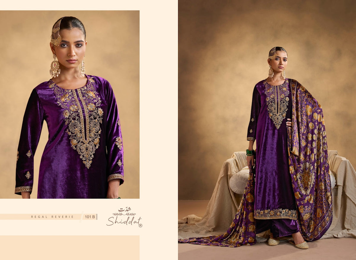 Iraaya Shiddat Viscose Velvet Suits Wholesaler