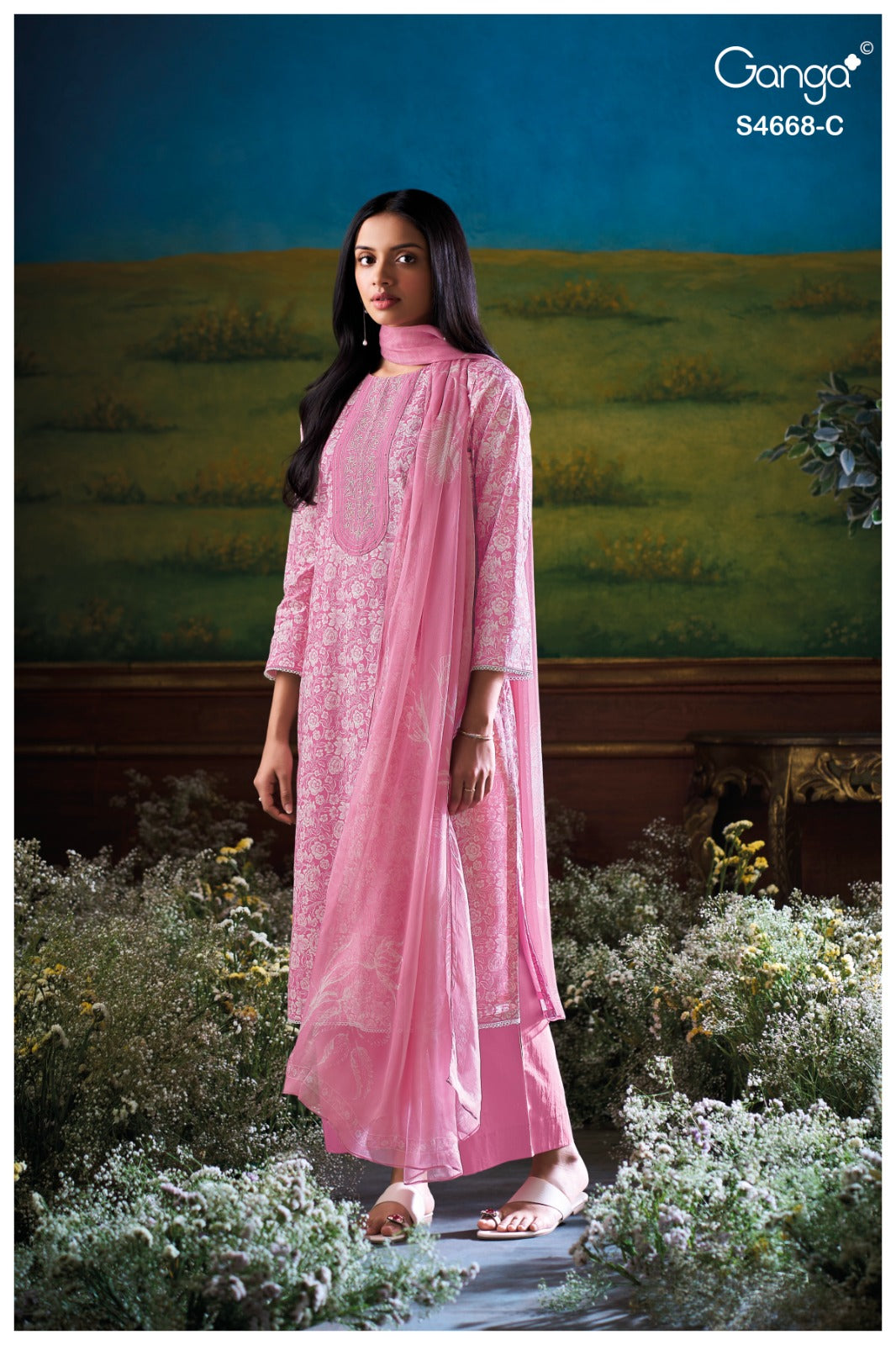 Iraisha 4668 Ganga Premium Cotton Pant Style Suits Exporter Gujarat