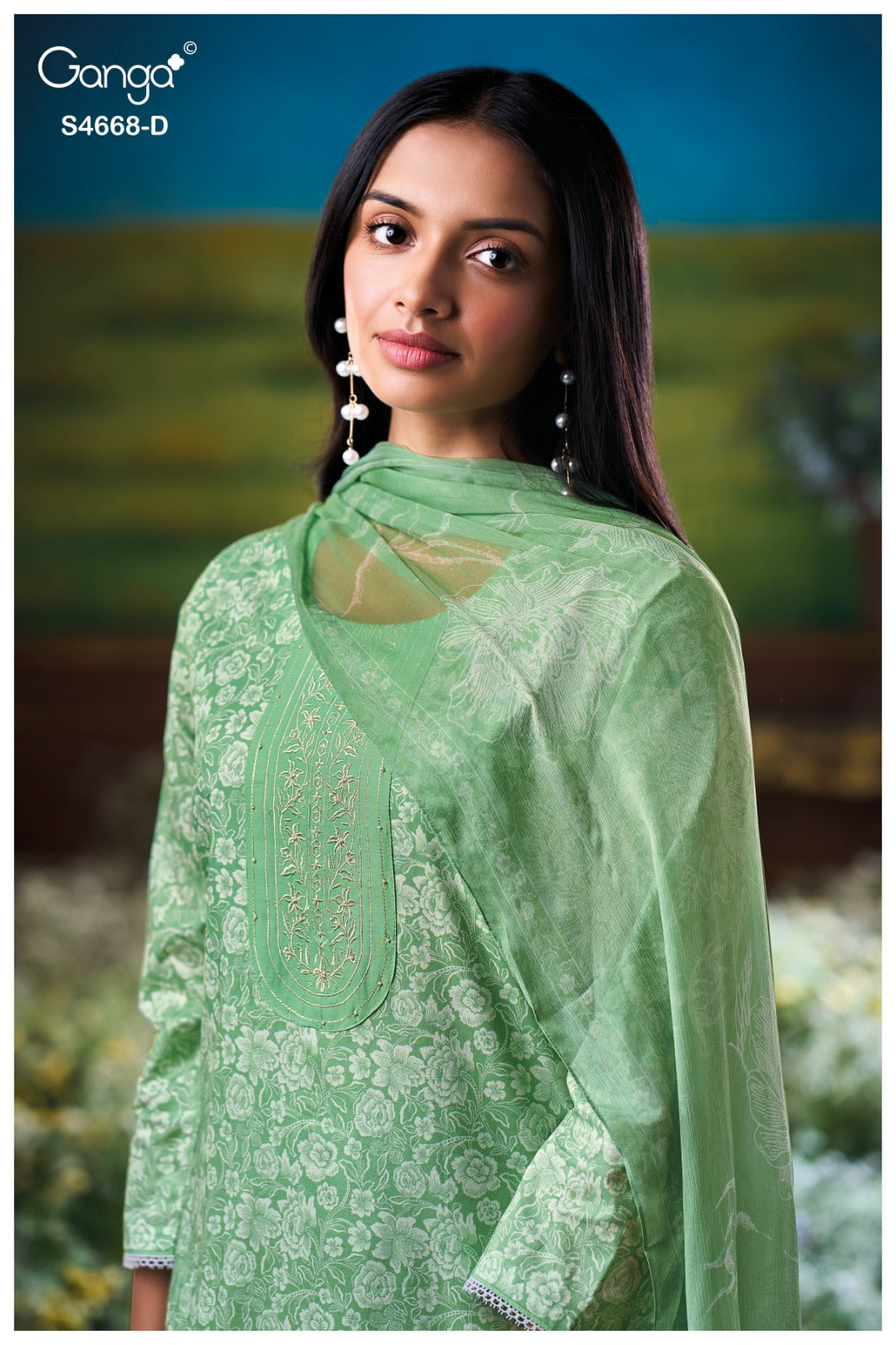 Iraisha 4668 Ganga Premium Cotton Pant Style Suits Exporter Gujarat