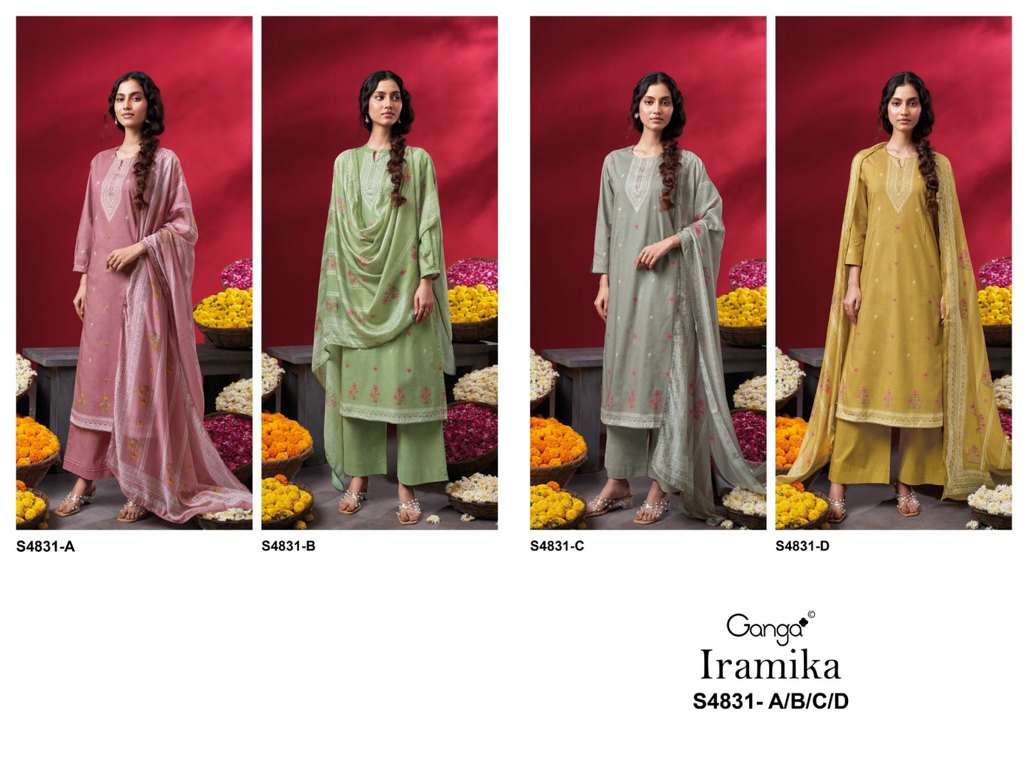 Iramika S4831 Ganga Cotton Plazzo Style Suits Wholesaler Gujarat