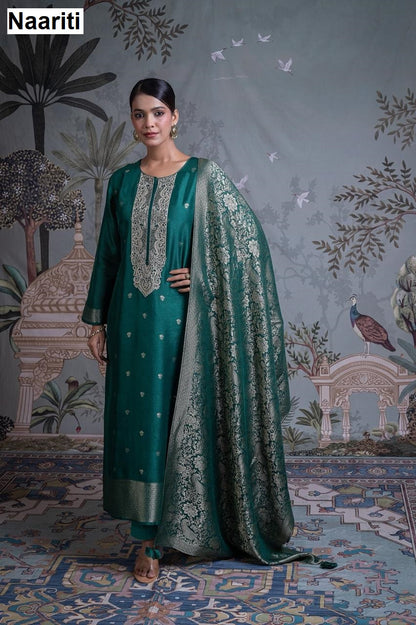 Iravika 2800 Naariti Silk Jacquard Pant Style Suits Wholesaler India