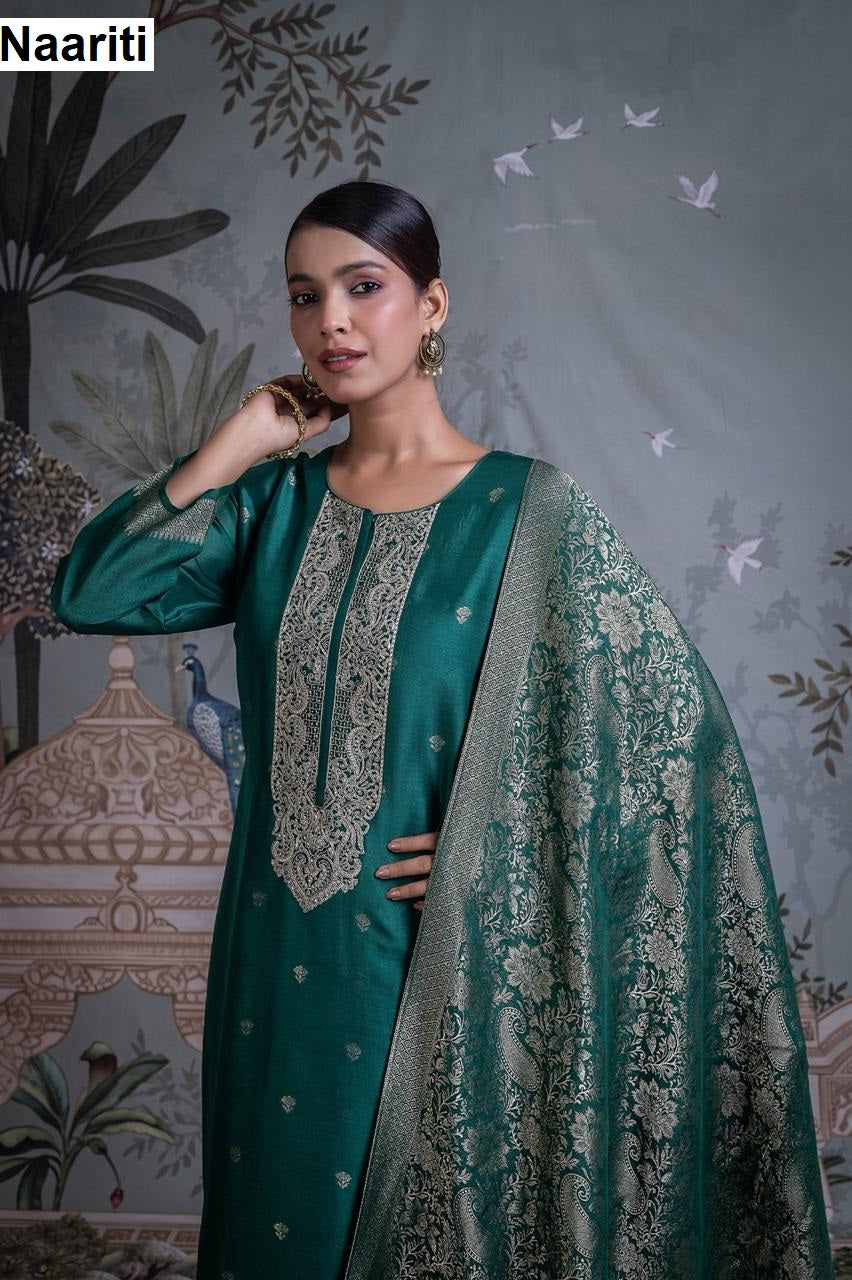 Iravika 2800 Naariti Silk Jacquard Pant Style Suits Wholesaler India