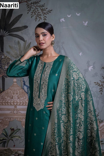Iravika 2800 Naariti Silk Jacquard Pant Style Suits Wholesaler India