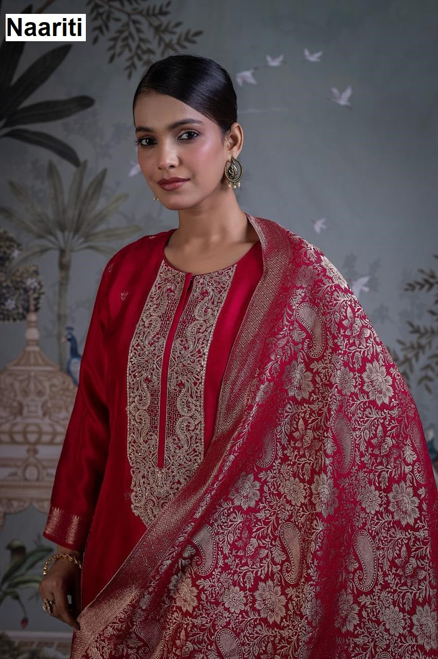 Iravika 2800 Naariti Silk Jacquard Pant Style Suits Wholesaler India