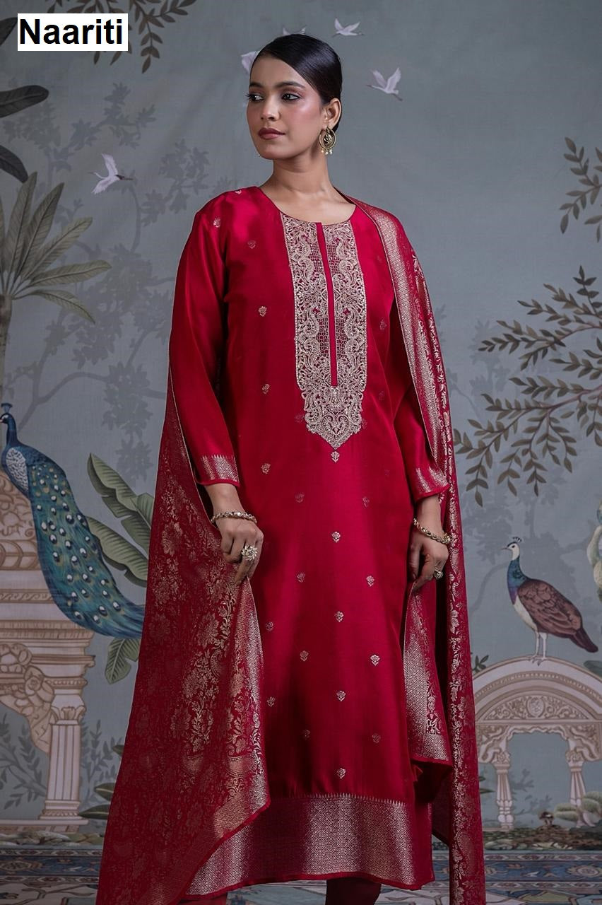 Iravika 2800 Naariti Silk Jacquard Pant Style Suits Wholesaler India