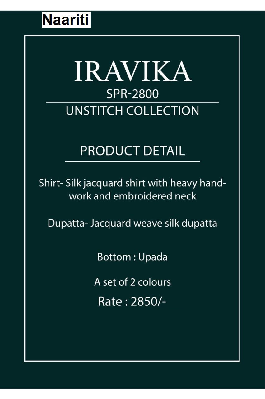 Iravika 2800 Naariti Silk Jacquard Pant Style Suits Wholesaler India