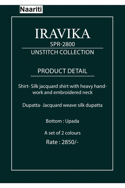 Iravika 2800 Naariti Silk Jacquard Pant Style Suits Wholesaler India
